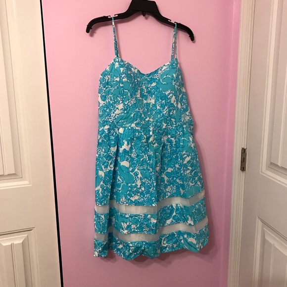 Lilly Pulitzer blue she’s a fox Ollie dress size 14 - Picture 2 of 10